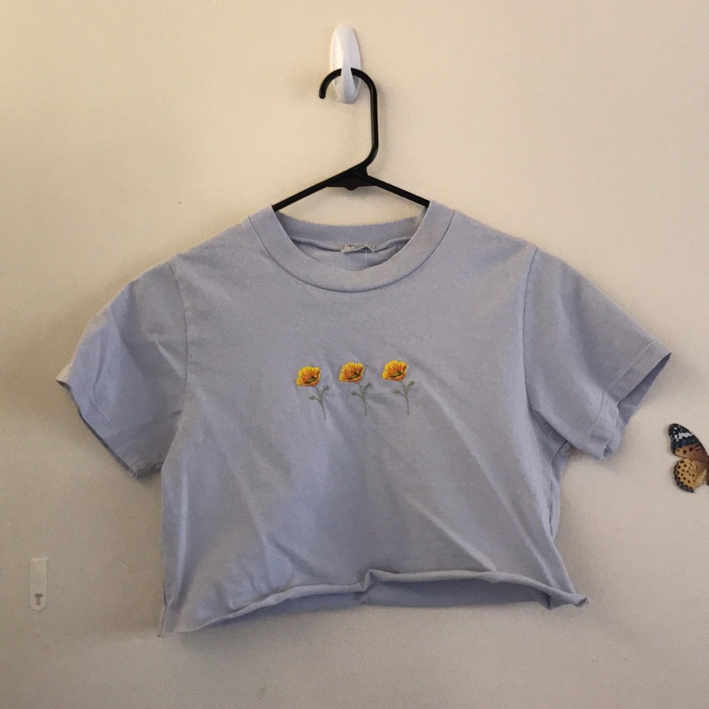 Brandy Melville Helen poppy top cropped tshirt